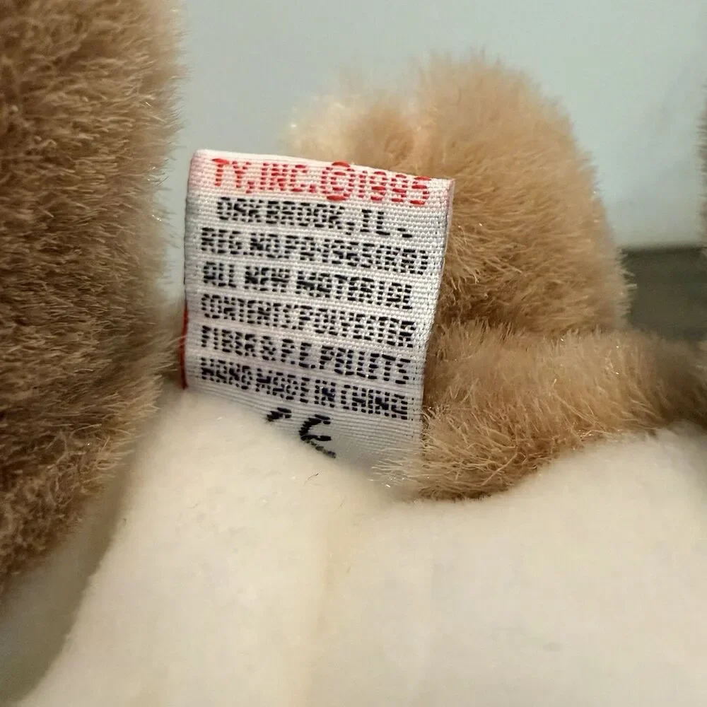 Vintage 1995 TY Buddies CHURCHILL Bulldog Stuffed Plush Hang Tag